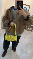 燈芯絨boxy恤衫外套/杏