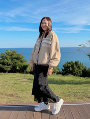喱士縮褶外套/杏