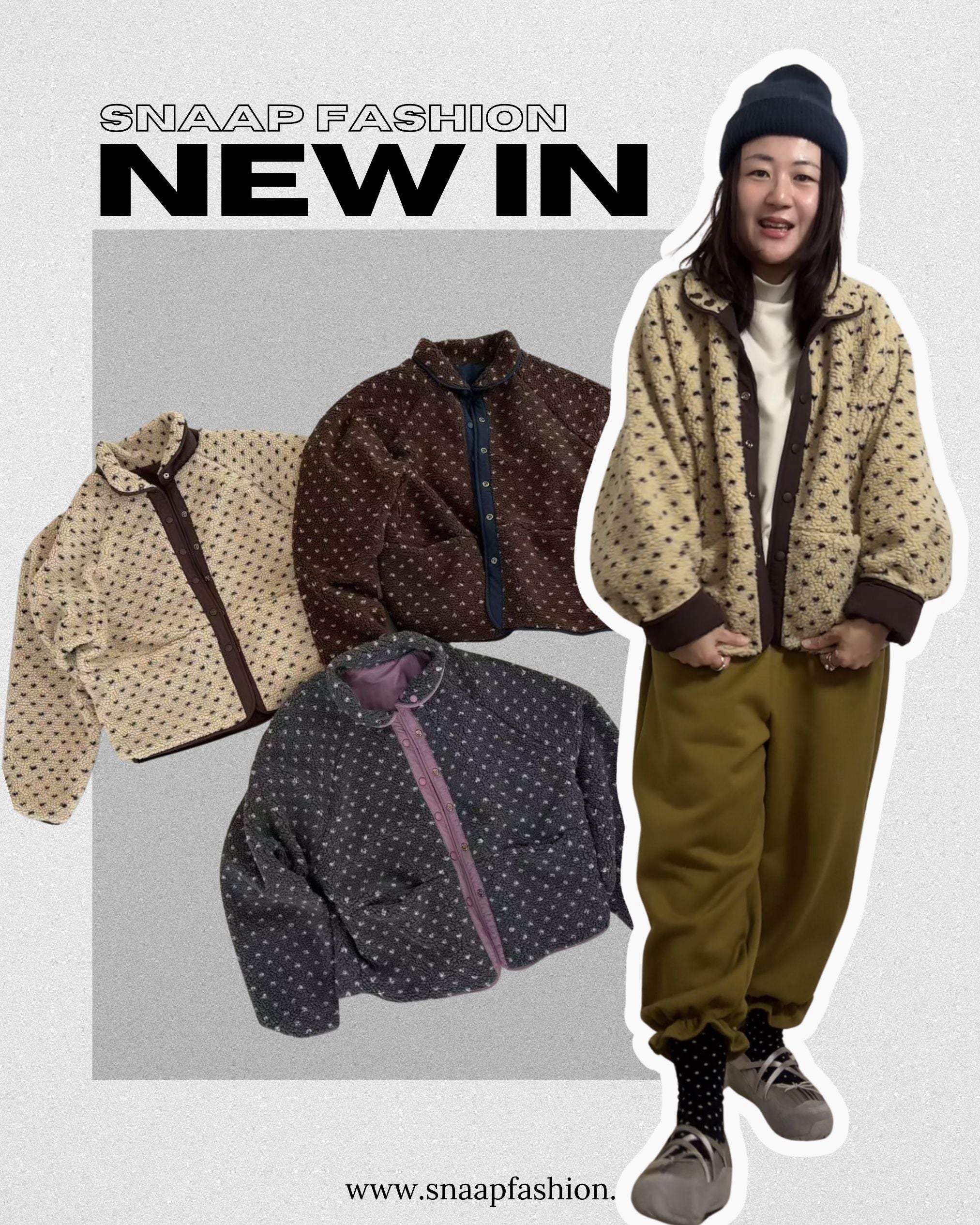 雙面點點外套/深啡+杏