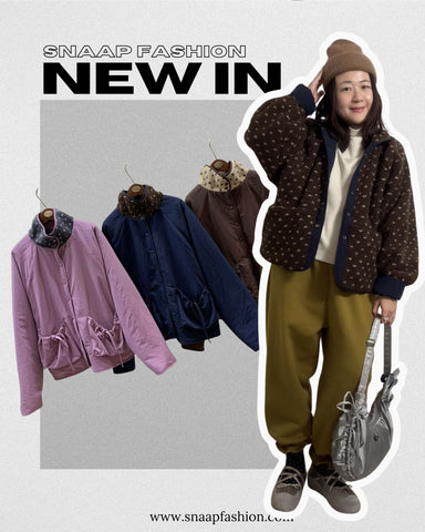 雙面點點外套/深藍+啡