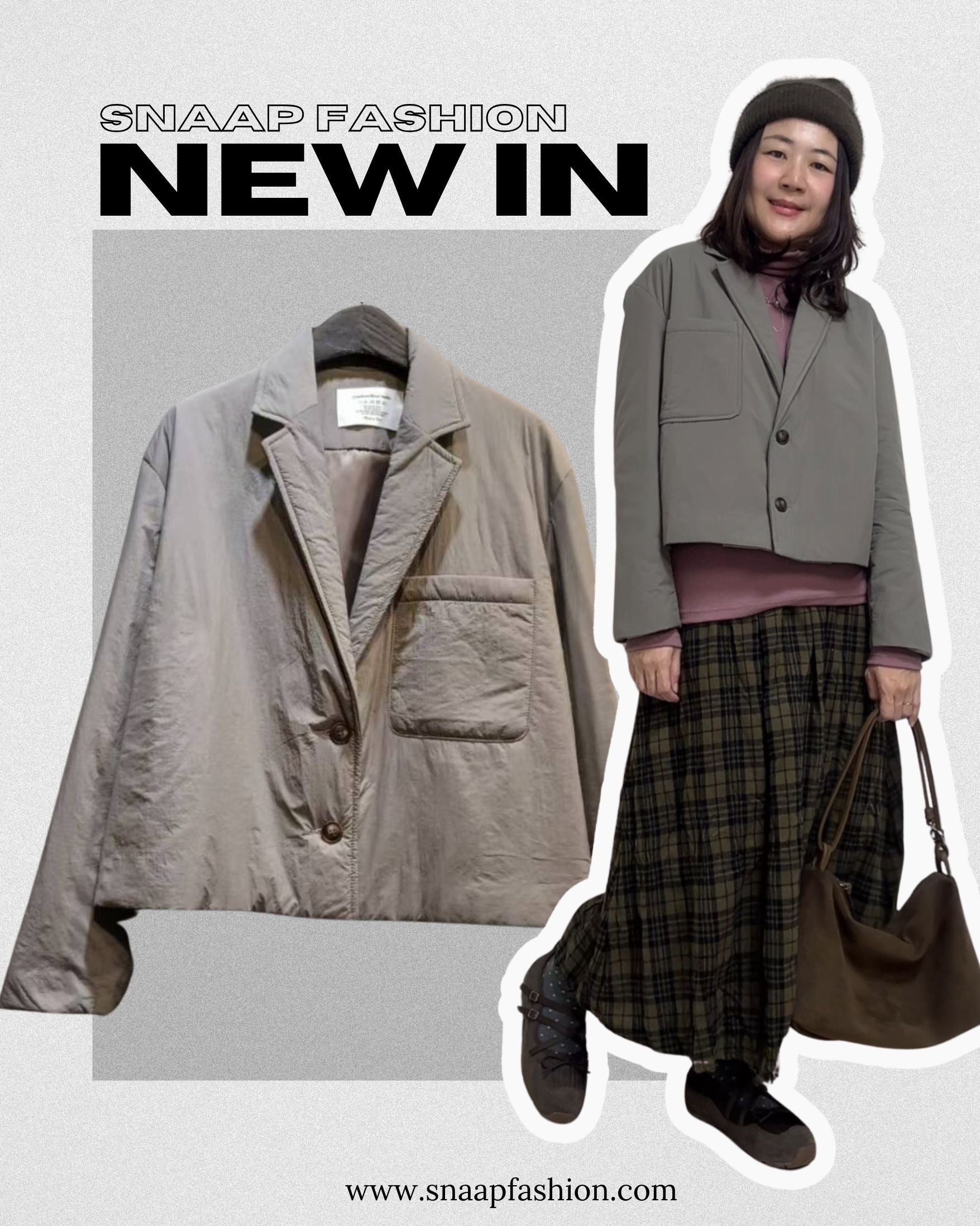 薄夾棉西裝褸/灰