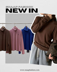 靚色企領T-shirt/啡