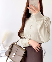 2way Mellow Pleat上衣 Ivory Color