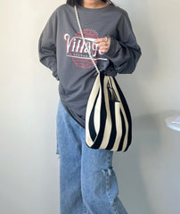 2way針織袋連珍珠錬