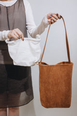 麂皮Bucket Bag/駝色