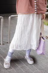 Ruffle雪紡微A裙/白