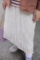 Ruffle雪紡微A裙/白