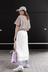 三色間條T-shirt/橙