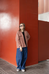 Double-Flap薄外套/粉紅