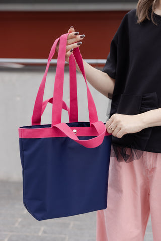 長短帶Tote bag/深藍
