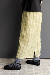 Ruffle雪紡後叉裙/檸檬 (size M/L)