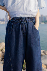 立體褲型牛仔褲/藍