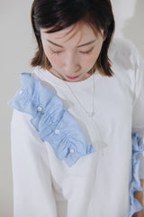 可拆Ruffle T-shirt/白